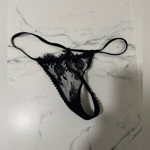 NWOT Black Lace Thong